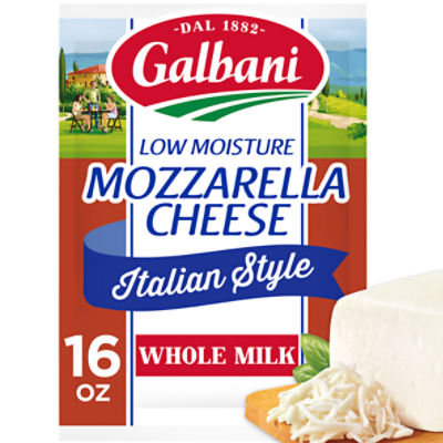 Galbani Italian Style Whole Milk Low Moisture Mozzarella Cheese, 16 oz