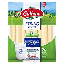 Galbani String Cheese Low Moisture Part Skim Mozzarella Cheese, 24 count, 24 oz