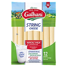Galbani Whole Milk Low Moisture String Mozzarella Cheese, 12 Ounce