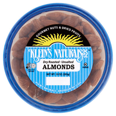 Klein's Naturals Dry Roasted Unsalted Almonds, 10 oz