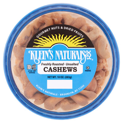 Klein's Naturals Freshly Roasted Unsalted Cashews, 10 oz