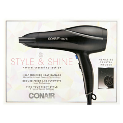 Conair Style & Shine Natural Crystal Collection Hematite Dryer