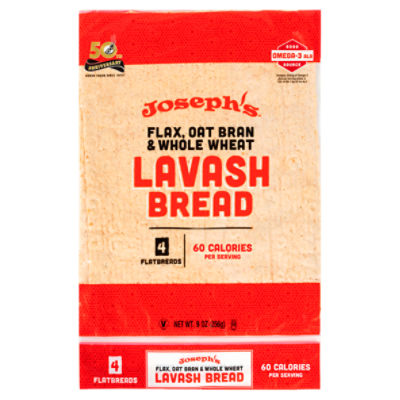 Joseph's Flax, Oat Bran & Whole Wheat Lavash Bread, 4 count, 9 oz
