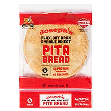 Joseph's Flax, Oat Bran & Whole Wheat Pita Bread, 6 count, 8 oz