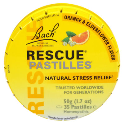 Bach Rescue Original Flower Remedies Orange & Elderflower Flavor Pastilles, 35 count, 1.7 oz