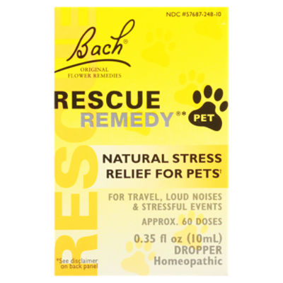 Bach Rescue Remedy Pet Dropper, Natural Stress Relief 0.35 fl. oz. (10mL)