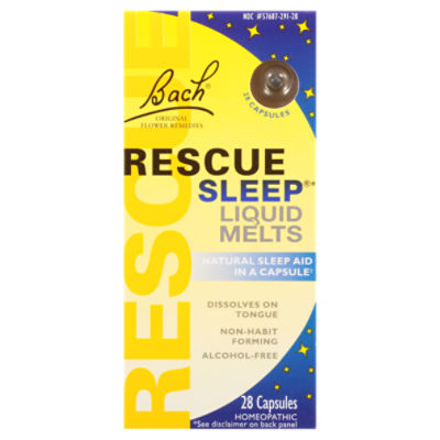 Bach Rescue Sleep Original Flower Remedies Homeopathic Liquid Melts, 28 count