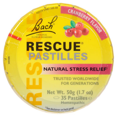 Bach Rescue Original Flower Remedies Cranberry Flavor Homeopathic Pastilles, 35 count, 1.7 oz