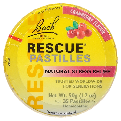 Bach Rescue Pastilles, Natural Stress Relief, Cranberry Flavor, 35Ct.