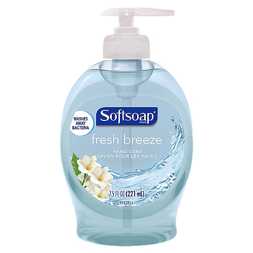 Softsoap Liquid Hand Soap Pump, Fresh Breeze - 7.5 Fluid Ounce
Softsoap Liquid Hand Soap, Fresh Breeze delivers an effective clean with a light fresh scent. Wash away dirt and bacteria with Softsoap liquid hand soap (health care agencies recommend washing hands in warm water for at least 20 seconds to wash away dirt and bacteria). Softsoap is America's #1 Liquid Hand Soap brand, trusted to clean your hands since 1975.

handsoap, hand wash, best, hydrating, nice smell, protection, sensitive skin, allergies, non-irritating, non-drying, easy rinse, lather, value, quality, premium, safe, children, fresh scent, lightly scented, liquid hand soap, hand soap, softsoap, soft soap, liquid hand soap, fresh breeze

Enjoy Softsoap® Fresh Breeze hand soap, with a light fresh scent, for clean and fresh hands.