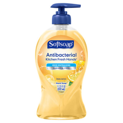 Softsoap Antibacterial Liquid Hand Soap Pump, Kitchen Fresh Zesty Lemon - 11.25 Fluid Ounce