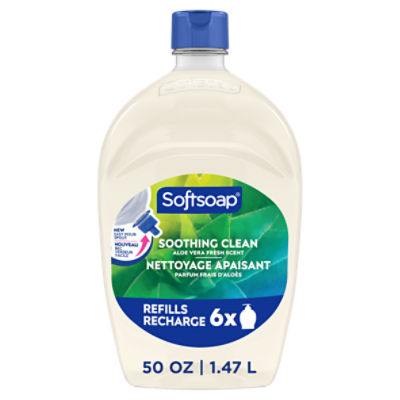 Softsoap Soothing Clean Liquid Hand Soap with New Easy Pour Spout, Aloe Vera Fresh Scent, 50 fl oz