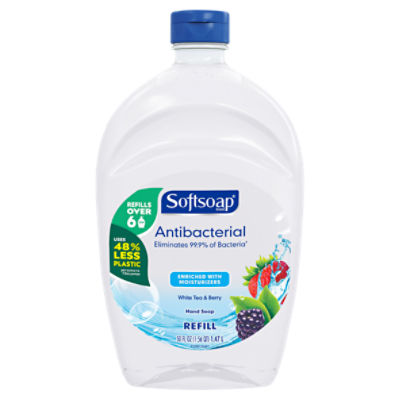 Softsoap Antibacterial Liquid Hand Soap Refill, White Tea and Berry - 50 Fluid Ounce