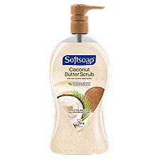 Softsoap Exfoliating Body Wash Pump, Coconut Butter Scrub - 32 Fluid Ounce Pump