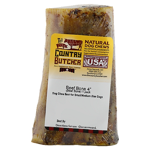 4 Count Made in USA Natural Dog Chew Treats for Aggressive Chewers The Country Butcher Chicken N Rice Filled Dog Bones 