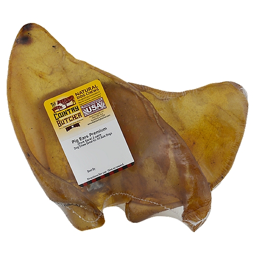 The Country Butcher Premium Pig Ears Natural Dog Chews, 2 count, 1.2 oz
