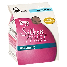L'eggs Silken Mist Silky Sheer Leg Sun Beige 93868 Hosiery, Size Q, 1 pair