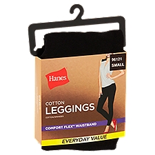 Hanes Leggings, Black 96121 Cotton Small, 1 Each