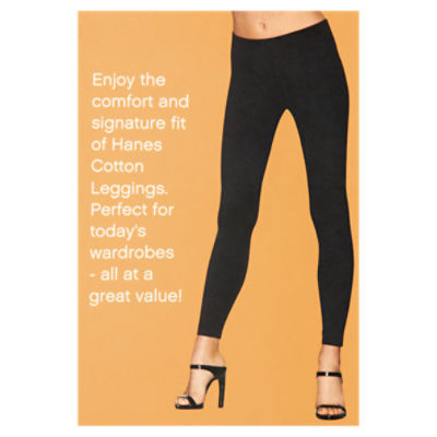 Hanes Black 96121 Cotton Leggings Small ShopRite