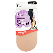 L'eggs Nylon Nude Ballerina Foot Covers, Shoe Size 5-9, 2 pair