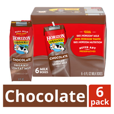 Horizon Organic 1% Lowfat UHT Chocolate Milk, 8 Oz., 6 Count
