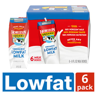 Horizon Organic 1% Lowfat UHT Milk, 8 Oz., 6 Count