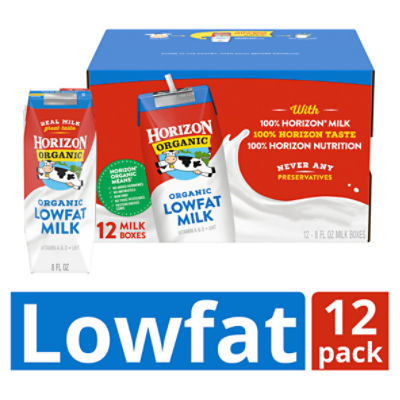 Horizon Organic 1% Lowfat UHT Milk, 8 Oz., 12 Count