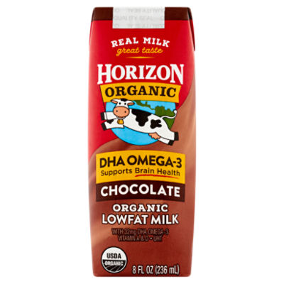 Horizon Organic DHA Omega-3 Chocolate Lowfat Milk, 8 fl oz