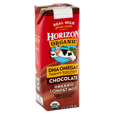 Horizon Organic DHA Omega 3 Chocolate Lowfat Milk 8 fl oz ShopRite