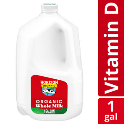 Horizon Organic High Vitamin D Whole Milk, High Vitamin D Milk, 128 FL ounce Gallon Jug