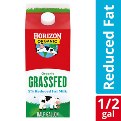 Horizon Organic Grassfed 2 Percent Milk, Reduced Fat Milk, 64 FL ounce Half Gallon Carton