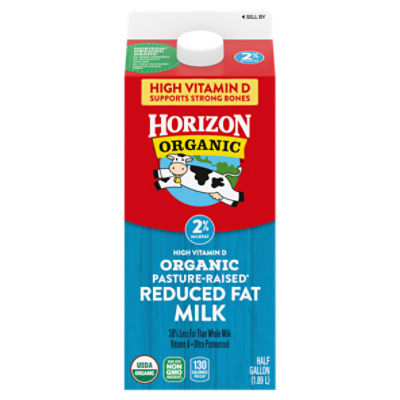 Horizon Organic 2% Reduced Fat High Vitamin D Milk, Half Gallon, 64 Fluid ounce