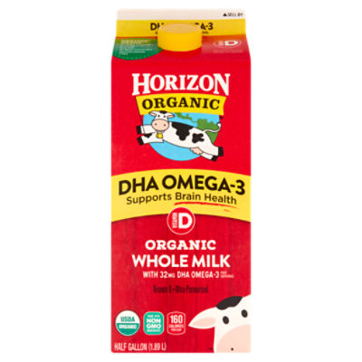 Horizon Organic DHA Omega-3 Whole Milk, half gallon