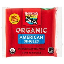 Horizon Organic American Singles Pasteurized Process Cheese Product, 12 count, 8 oz, 8 Ounce