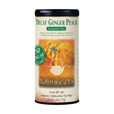 Republic of Tea DECAF Ginger Peach , 50 each