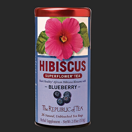 Superflower Tea, Heart Healthy, Caffeine-Free Nigerian Blossoms, 36 Natural, Unbleached Tea Bags
