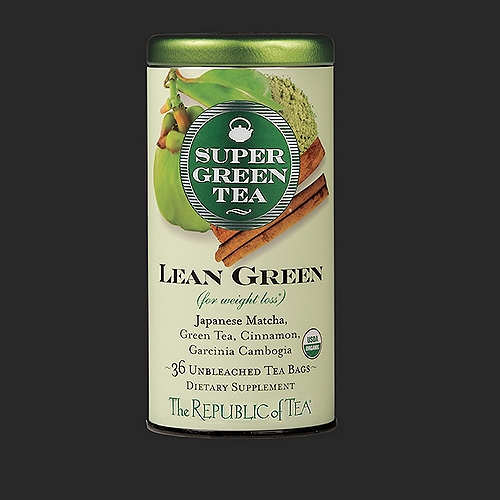 Republic of Tea Organic Lean Green SuperGreen Tea , 36 each