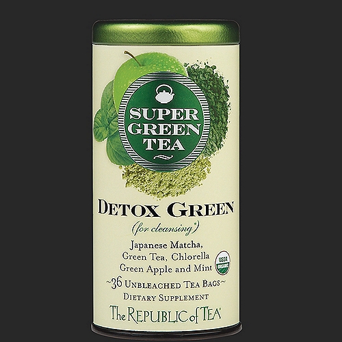 Republic of Tea Organic Detox Green SuperGreen Tea , 36 each