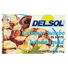 Del Sol Oil, Jumbo Squid, 4 Ounce