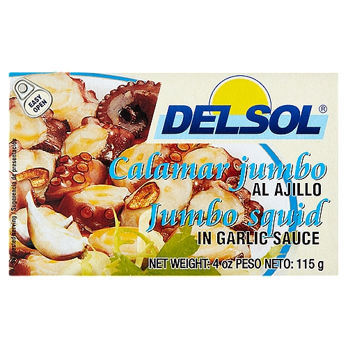 Del Sol Jumbo Squid in Garlic Sauce, 4 oz