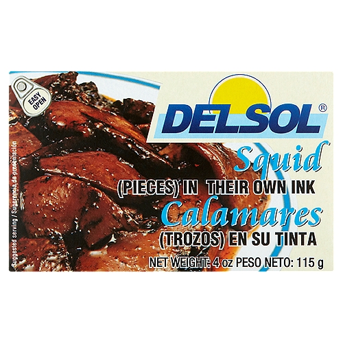 Del Sol Squid (Pieces) in their Own Ink, 4 oz