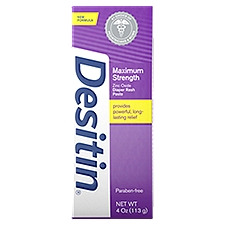 Desitin Diaper Rash Paste, Maximum Strength Zinc Oxide, 4 Ounce