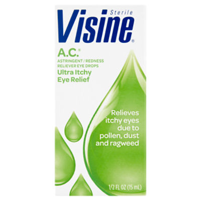 Visine Sterile AC Astringent / Redness Reliever Eye Drops, 1/2 fl oz, 0.5  Fluid ounce