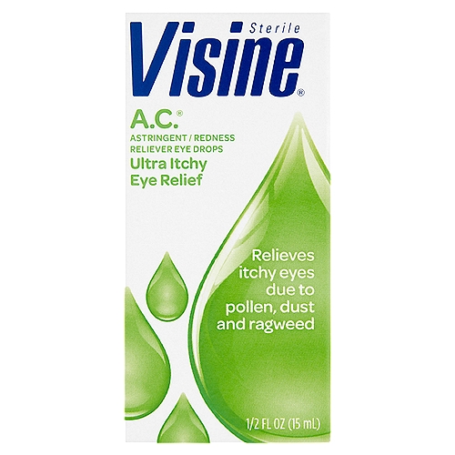 Visine A.C. Itchy Red Eye Relief Astringent Eye Drops, 0.5 fl. oz
