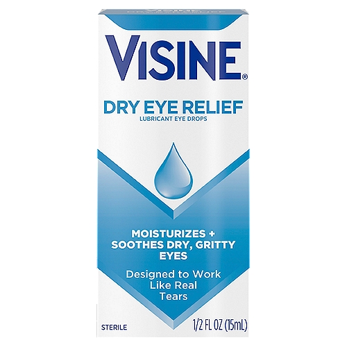 Visine Dry Eye Relief Lubricating Eye Drops for Dry Eyes, 0.5 fl. oz