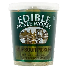 Edible Pickle Works Pickles, Half Sour, 32 Ounce