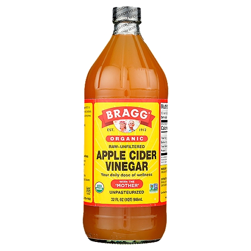Bragg Organic Apple Cider Vinegar, 32 fl oz
Bragg® Organic Apple Cider Vinegar (ACV) is made from organically grown apples and contains the 'Mother', home of organic acids and enzymes.