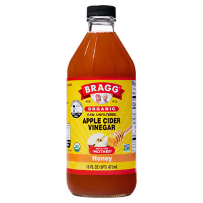 Bragg Organic Honey Apple Cider Vinegar, 16 fl oz, 16 Fluid ounce