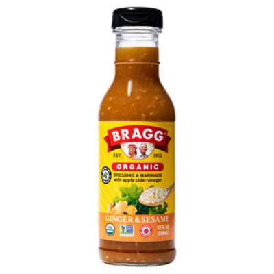 Bragg Organic Ginger & Sesame Dressing & Marinade with Apple Cider Vinegar, 12 fl oz, 12 Fluid ounce