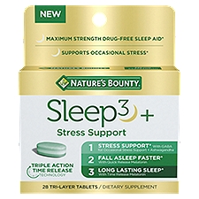 Nature's Bounty Sleep3 + Stress Support, 28 Tri-Layer Tablets